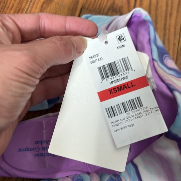 Becca Purple Agate Braided-Straps Hipster Bikini Bottoms Size XS NWT swimsuit - Picture 7 of 8